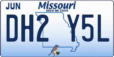 MO license plate DH2Y5L