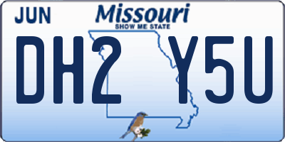 MO license plate DH2Y5U