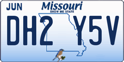 MO license plate DH2Y5V