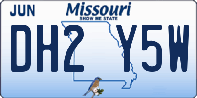 MO license plate DH2Y5W