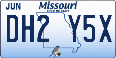 MO license plate DH2Y5X