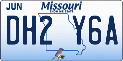 MO license plate DH2Y6A