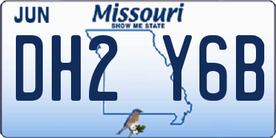 MO license plate DH2Y6B