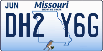 MO license plate DH2Y6G