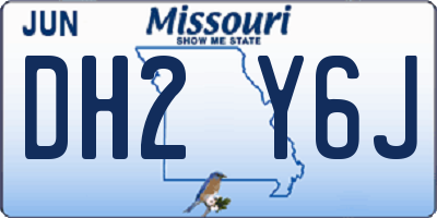 MO license plate DH2Y6J