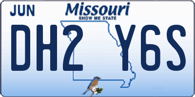 MO license plate DH2Y6S