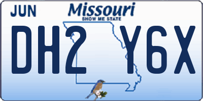 MO license plate DH2Y6X