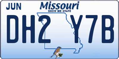 MO license plate DH2Y7B