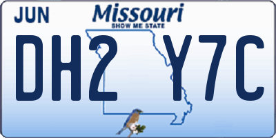 MO license plate DH2Y7C