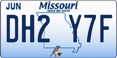 MO license plate DH2Y7F