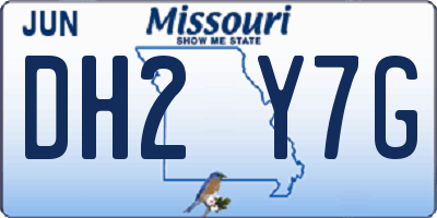 MO license plate DH2Y7G