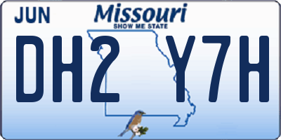 MO license plate DH2Y7H