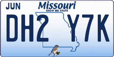 MO license plate DH2Y7K