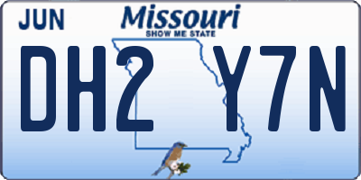 MO license plate DH2Y7N