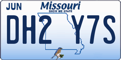 MO license plate DH2Y7S