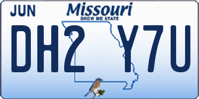 MO license plate DH2Y7U