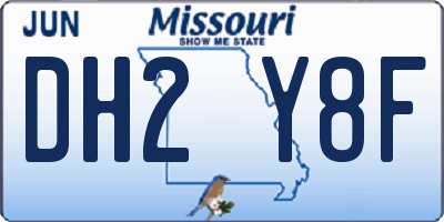 MO license plate DH2Y8F