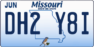 MO license plate DH2Y8I