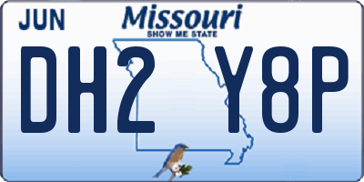 MO license plate DH2Y8P