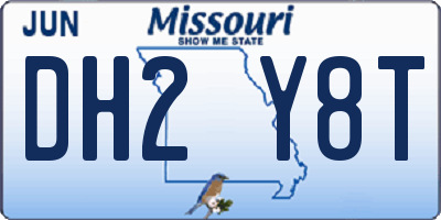 MO license plate DH2Y8T