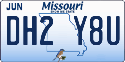 MO license plate DH2Y8U