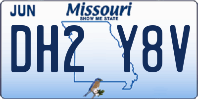 MO license plate DH2Y8V