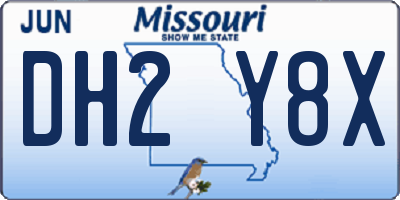 MO license plate DH2Y8X