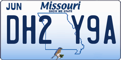 MO license plate DH2Y9A