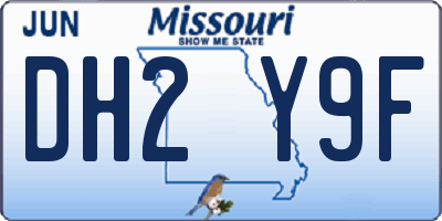 MO license plate DH2Y9F