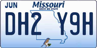 MO license plate DH2Y9H