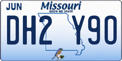 MO license plate DH2Y9O