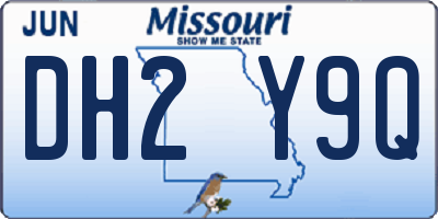 MO license plate DH2Y9Q