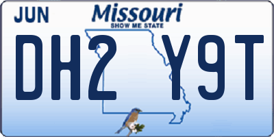 MO license plate DH2Y9T