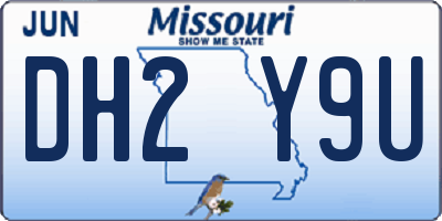 MO license plate DH2Y9U