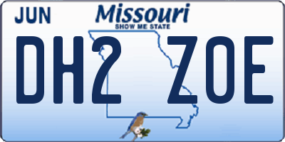 MO license plate DH2Z0E
