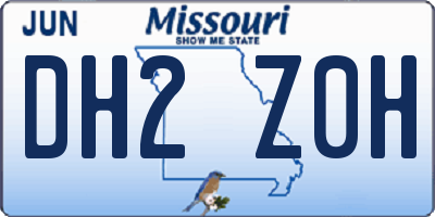 MO license plate DH2Z0H