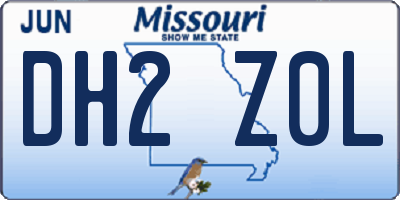 MO license plate DH2Z0L