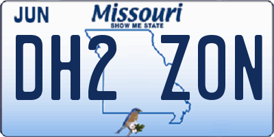 MO license plate DH2Z0N
