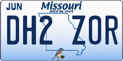 MO license plate DH2Z0R