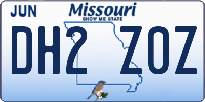 MO license plate DH2Z0Z