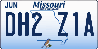 MO license plate DH2Z1A