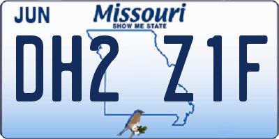 MO license plate DH2Z1F
