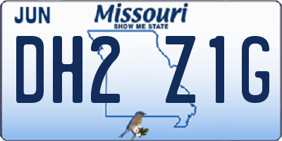 MO license plate DH2Z1G