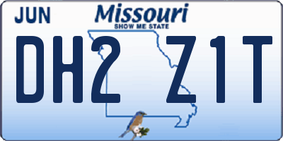 MO license plate DH2Z1T