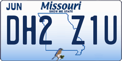 MO license plate DH2Z1U