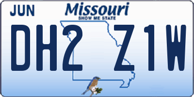 MO license plate DH2Z1W