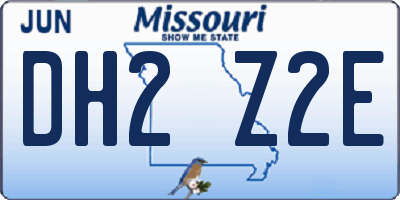 MO license plate DH2Z2E