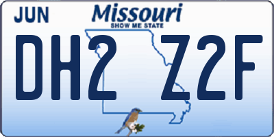 MO license plate DH2Z2F