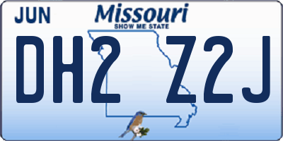 MO license plate DH2Z2J