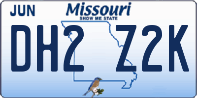 MO license plate DH2Z2K